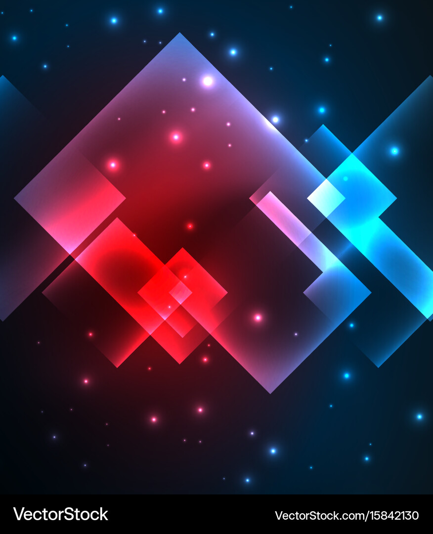 Dark background design with squares and shiny Vector Image