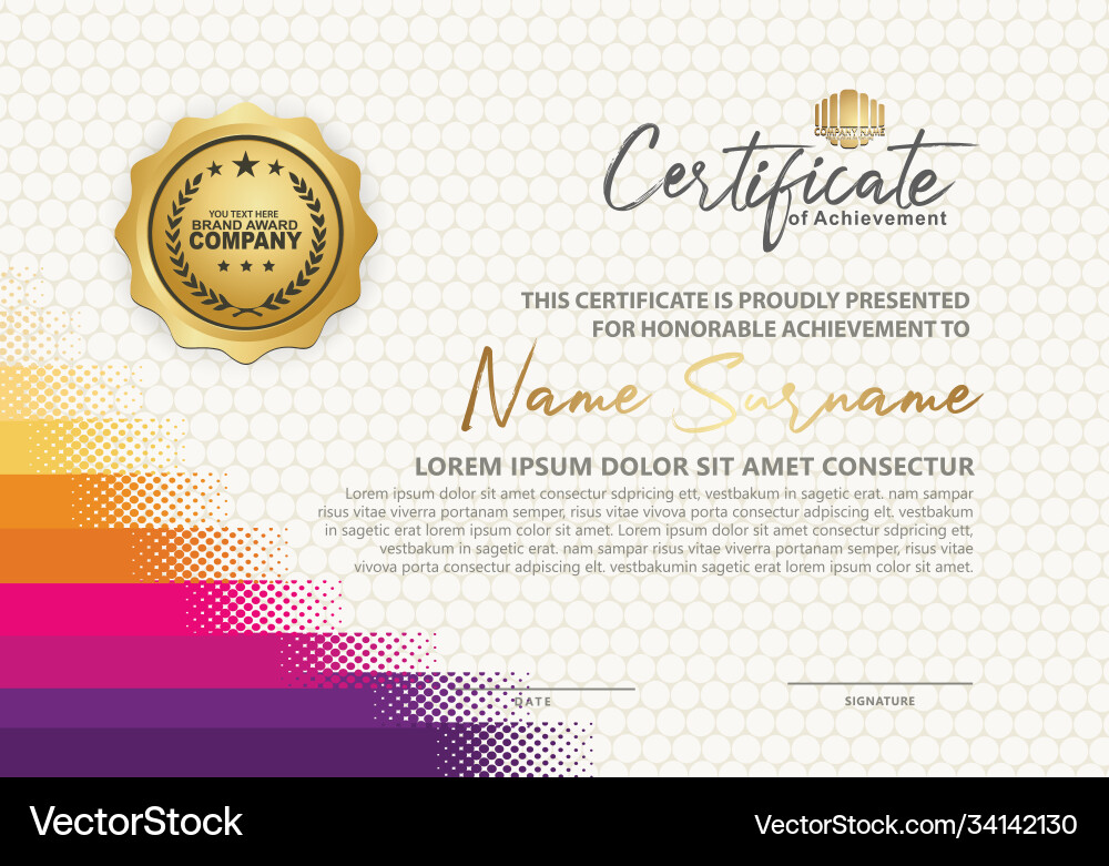 Diagonal Halftone Certificate Background vector image