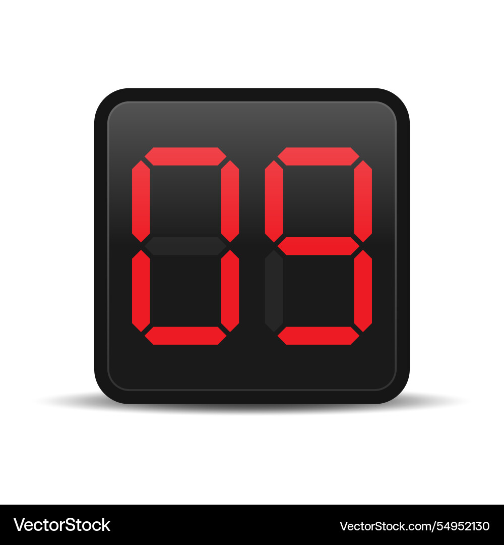 Digital countdown display with red number 9 Vector Image