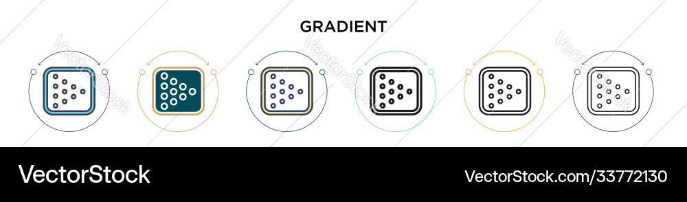 Gradient icon in filled thin line outline Vector Image