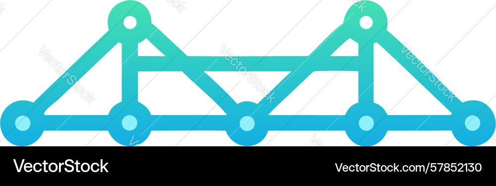 Modular segmented bridge networked structure vector image