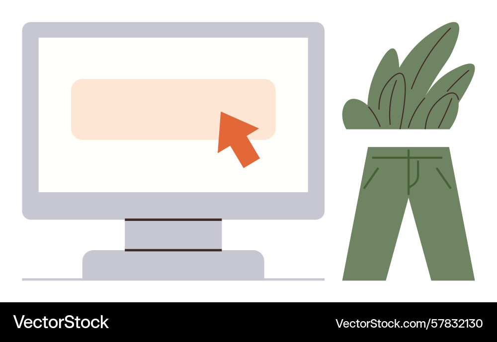Online shopping with desktop display navigation Online shopping with desktop display navigation vector image