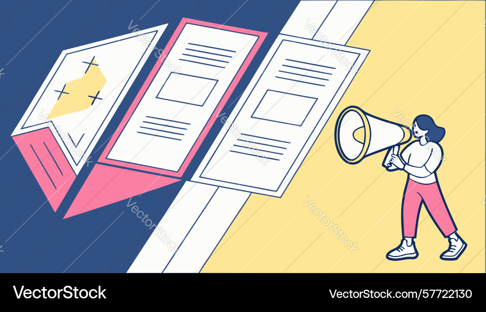 Presentation slide layout with document Vector Image