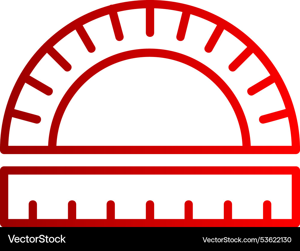 Protractor line gradient icon Vector Image