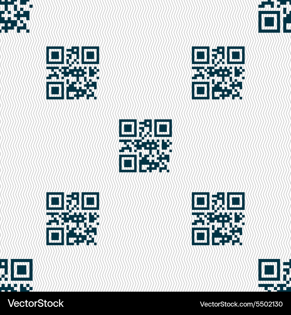 Qr code icon sign seamless pattern with geometric vector image