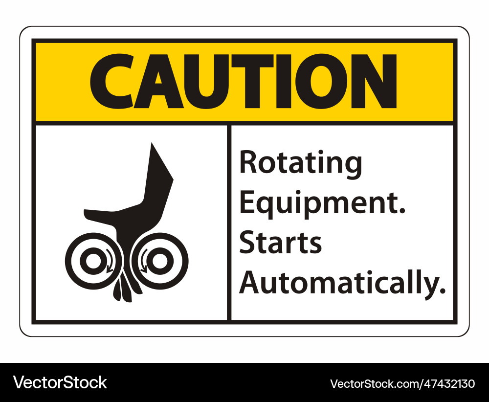 Rotating equipmentstarts automatically symbol Vector Image