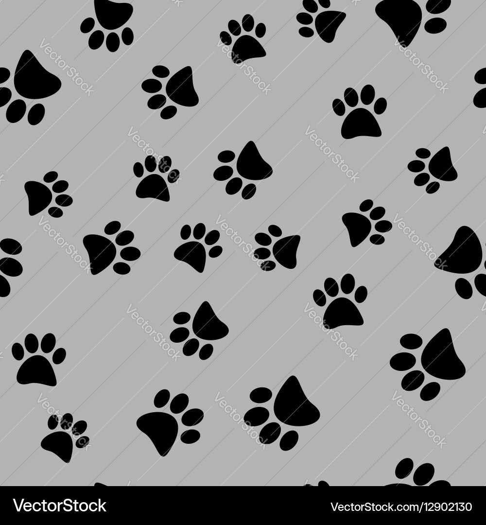 Seamless Paw Print Pattern Vector Image