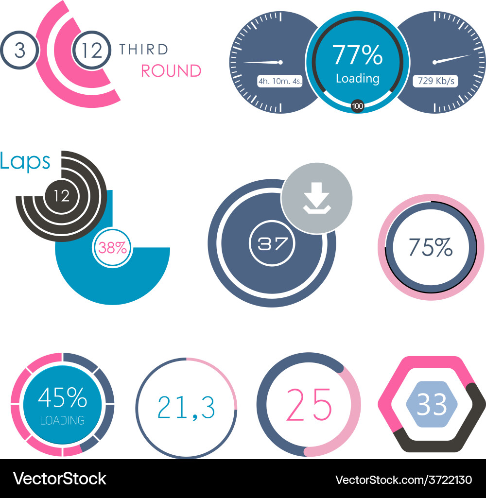 Set of loading bars in minimalistic style Vector Image