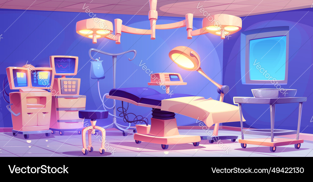 Surgery room interior with equipment vector image