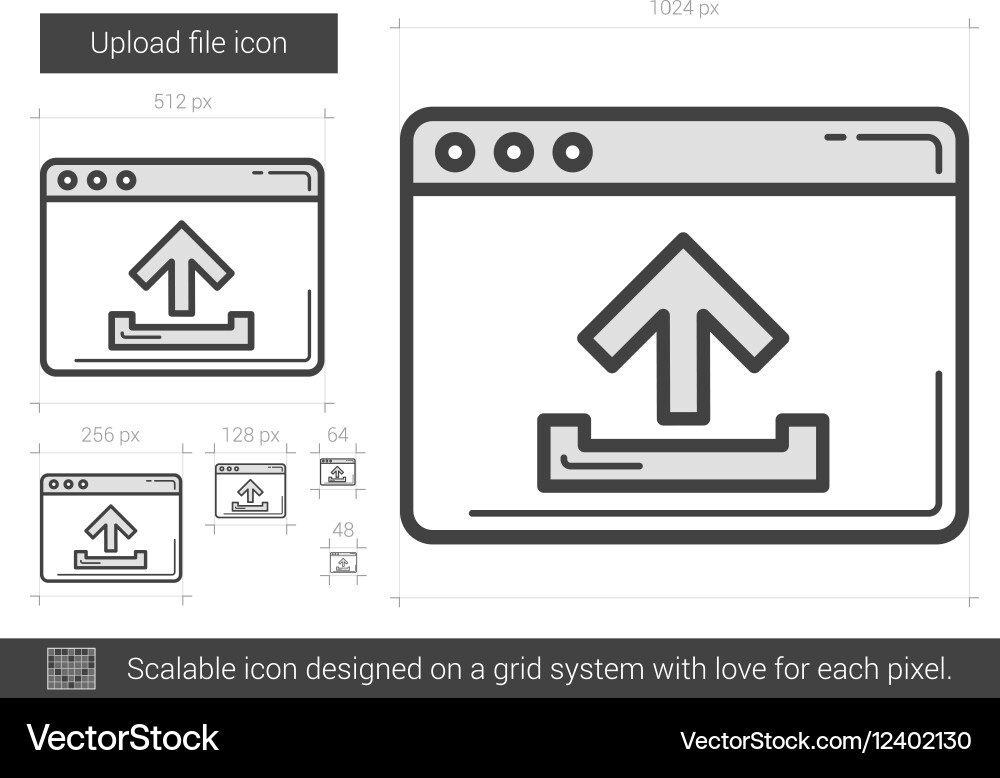 Upload file line icon Vector Image