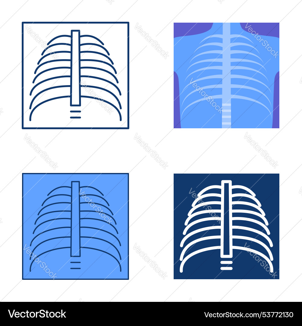 X-ray image icon set in flat and line style X-ray image icon set in flat and line style vector image