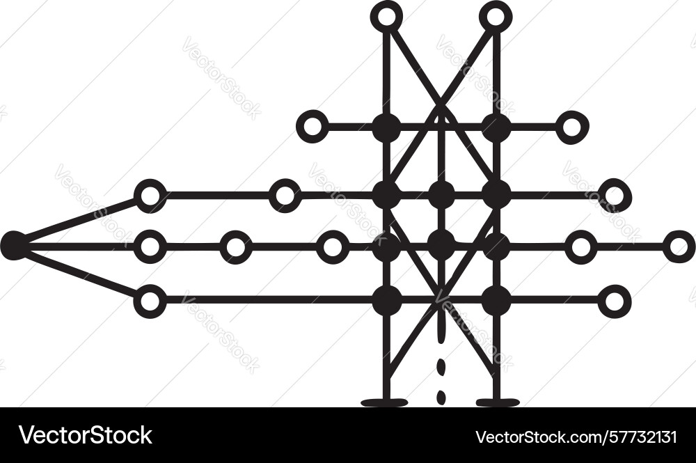 Abstract structured circuit board network design vector image
