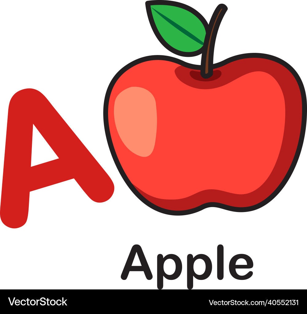 Alphabet letter a-apple Alphabet letter a-apple vector image