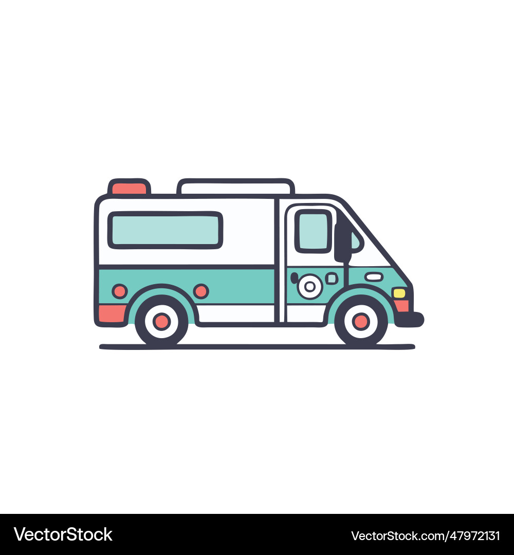 Ambulance car medical vehicle isolated on white Ambulance car medical vehicle isolated on white vector image