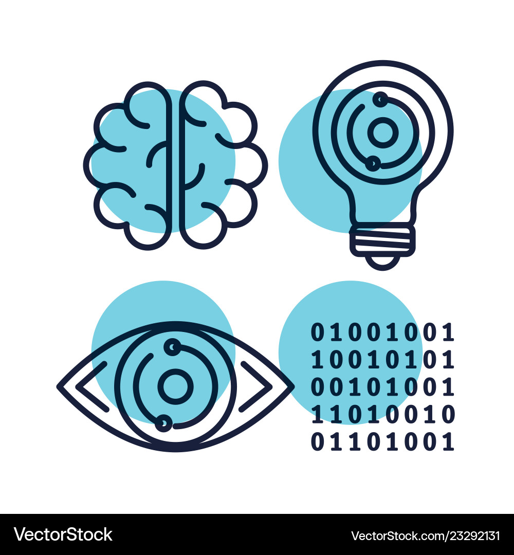 Artificial intelligence set icons Vector Image