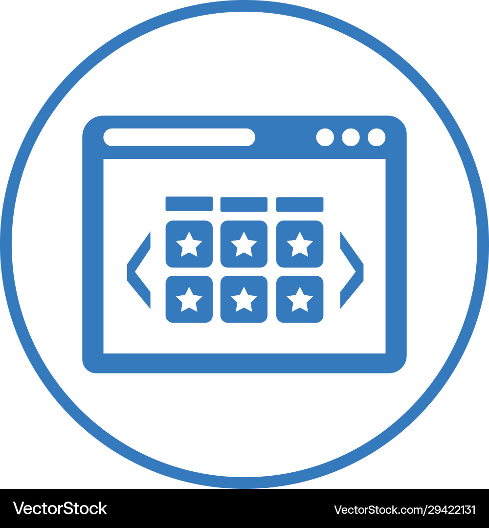 Browser homepage web page layout icon vector image