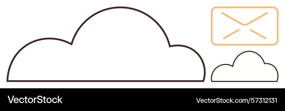 Cloud storage concept with envelope representing Cloud storage concept with envelope representing Vector Image