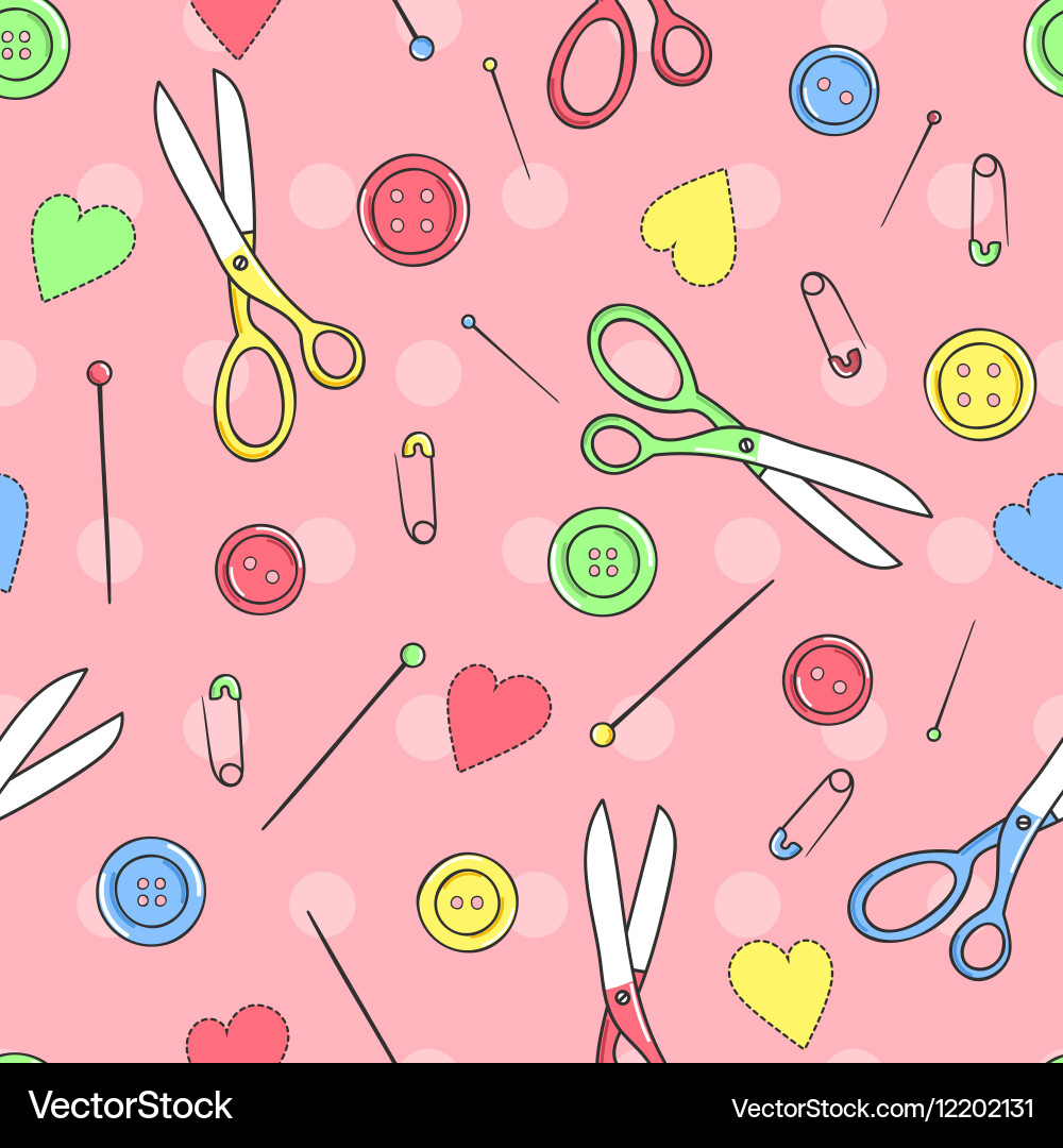 Colorful Button Patchwork Pattern Vector Image