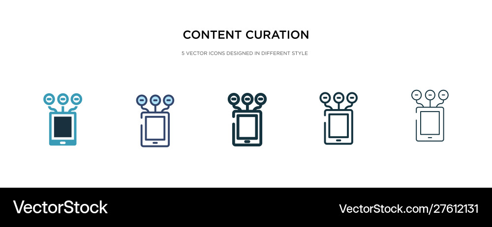 Content curation icon in different style two Vector Image