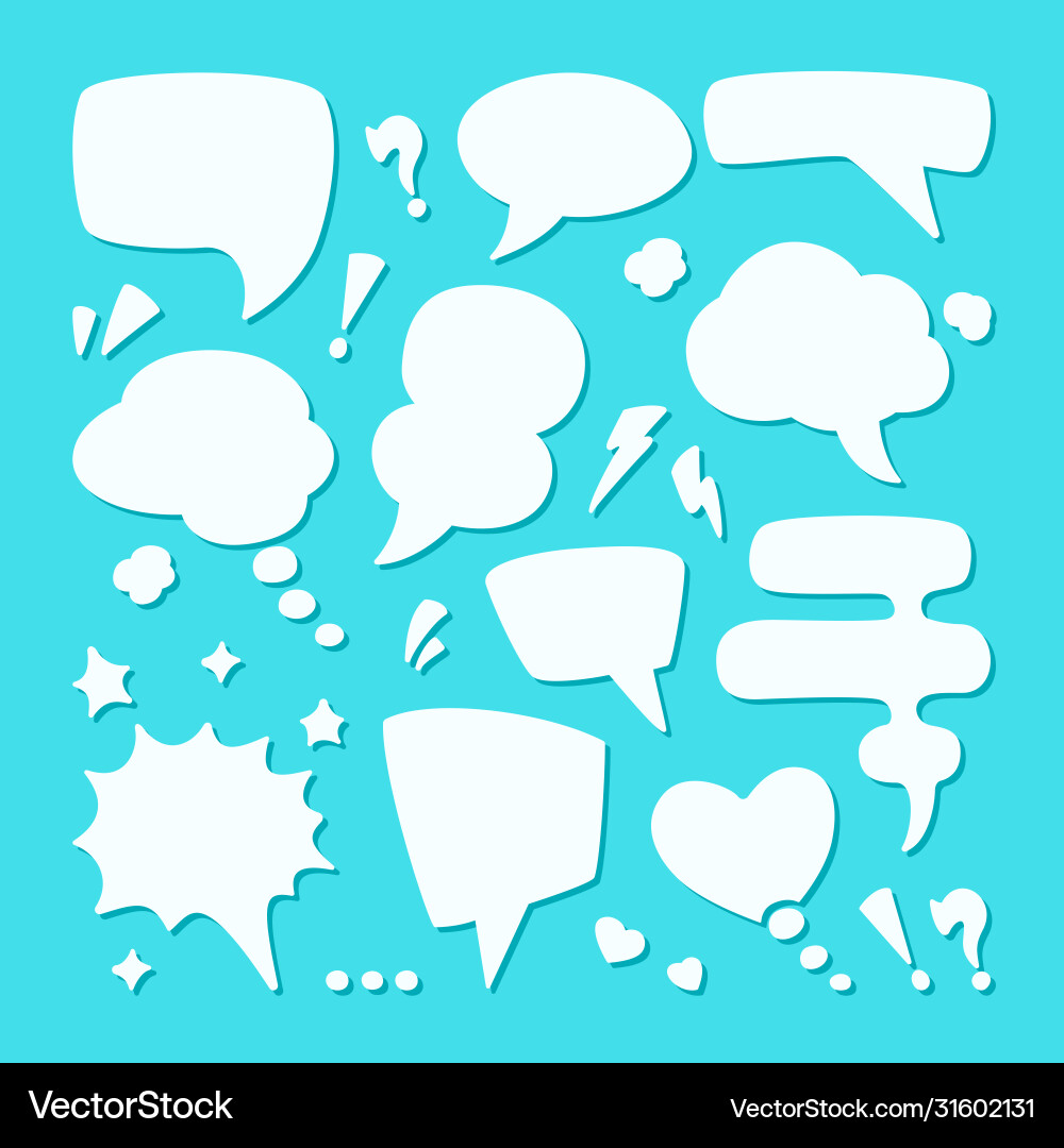 Dialogue speech bubble set symbol conversational vector image