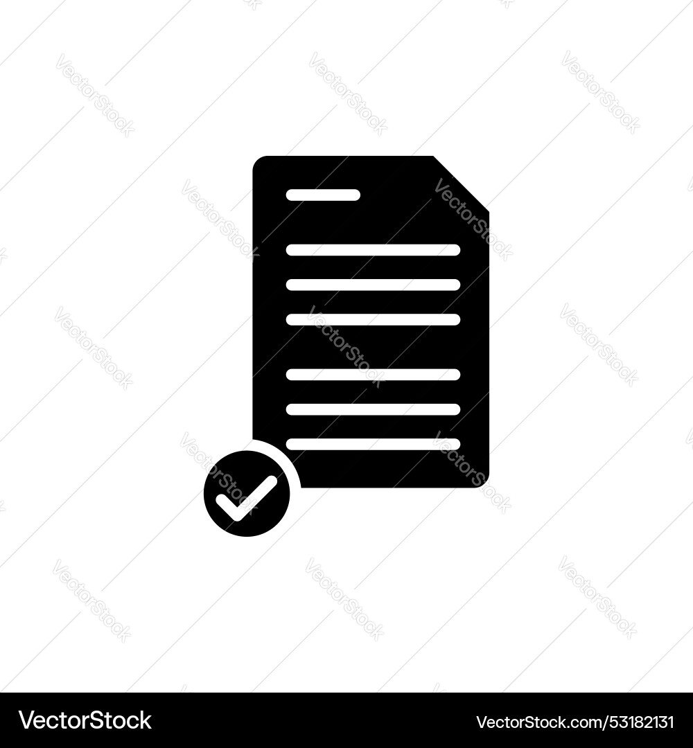 Document accept icon set checked contract paper Document accept icon set checked contract paper vector image