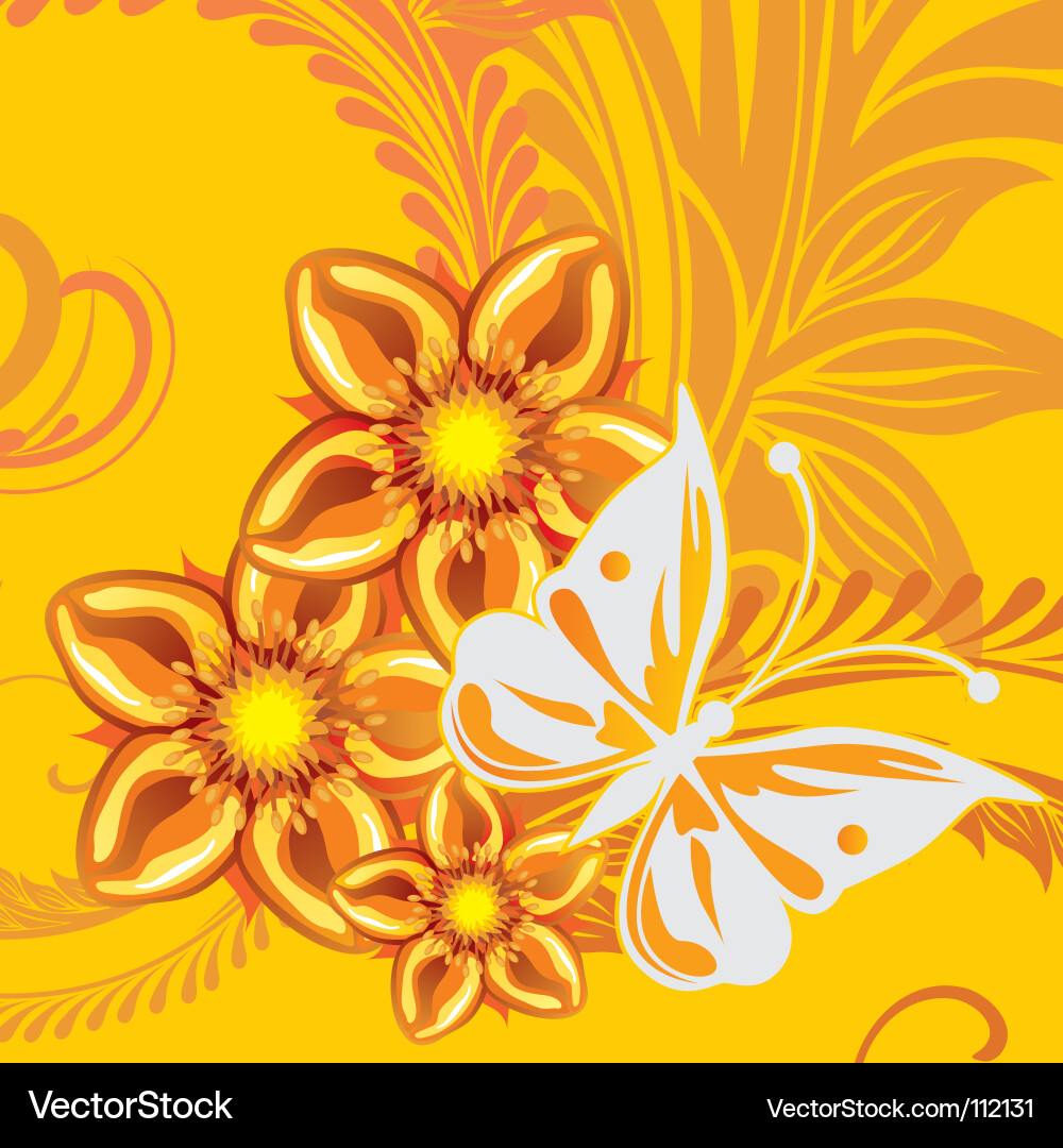 Elegant Floral Swirl Background Vector Image