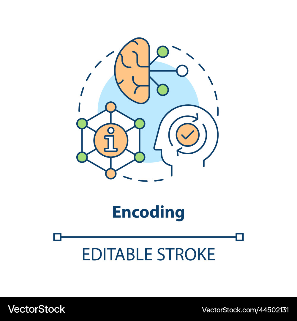 Encoding information in brain concept icon Encoding information in brain concept icon vector image
