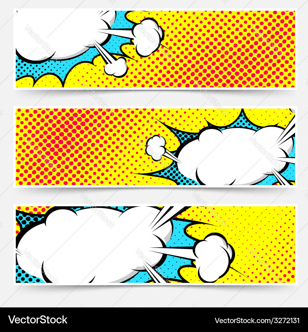 Explosion Bubble Set - Pop Art Royalty Free Vector Image