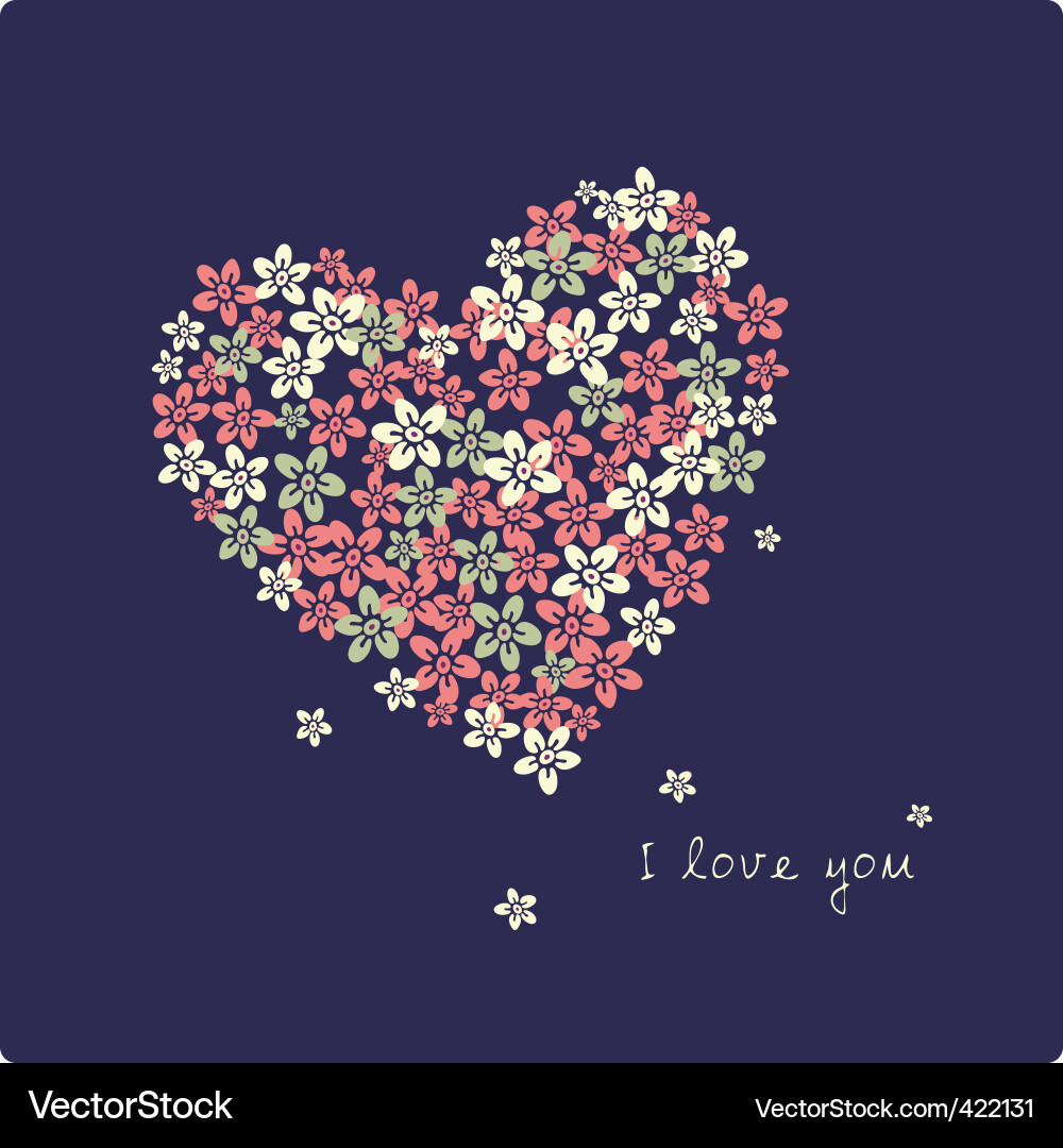 Flower heart Royalty Free Vector Image - VectorStock
