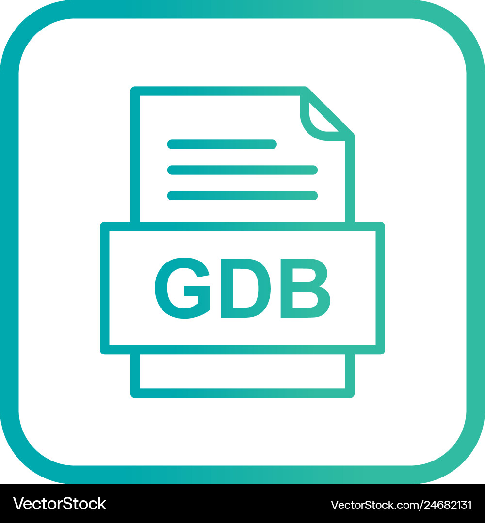 Gdb file document icon Vector Image