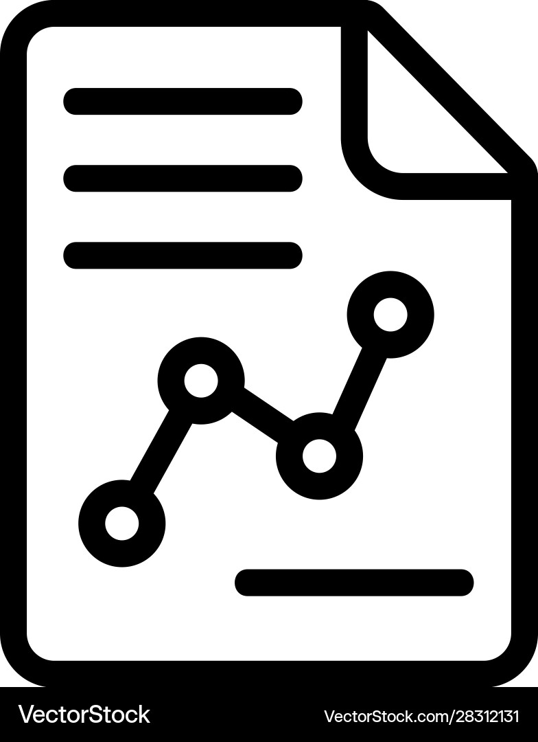 Graph on icon document isolated Graph on icon document isolated Vector Image