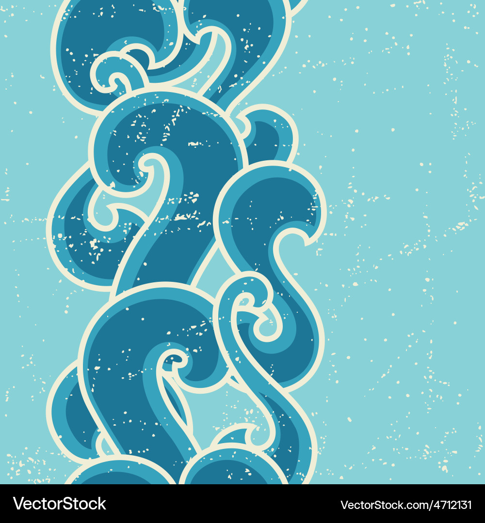 Grunge retro seamless pattern with abstract curly Grunge retro seamless pattern with abstract curly vector image
