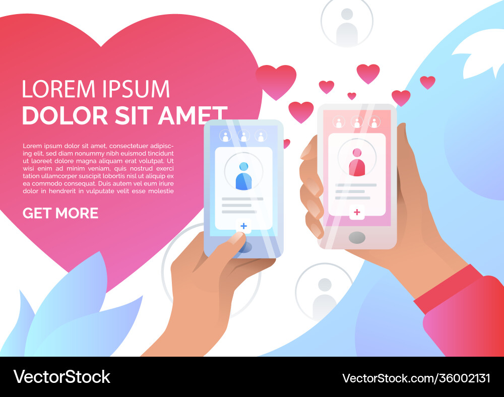 Hände halten Smartphones mit Online-Dating Hände halten Smartphones mit Online-Dating vektorbild