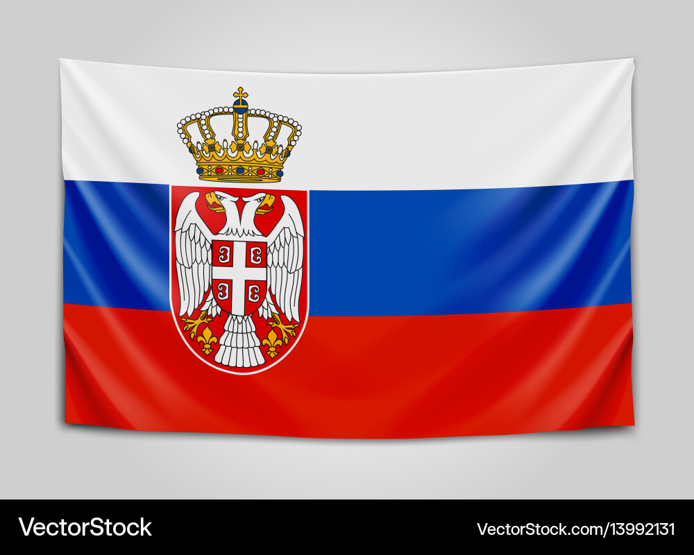 Hängende Flagge der serbia republic Hängende Flagge der serbia republic vektorbild