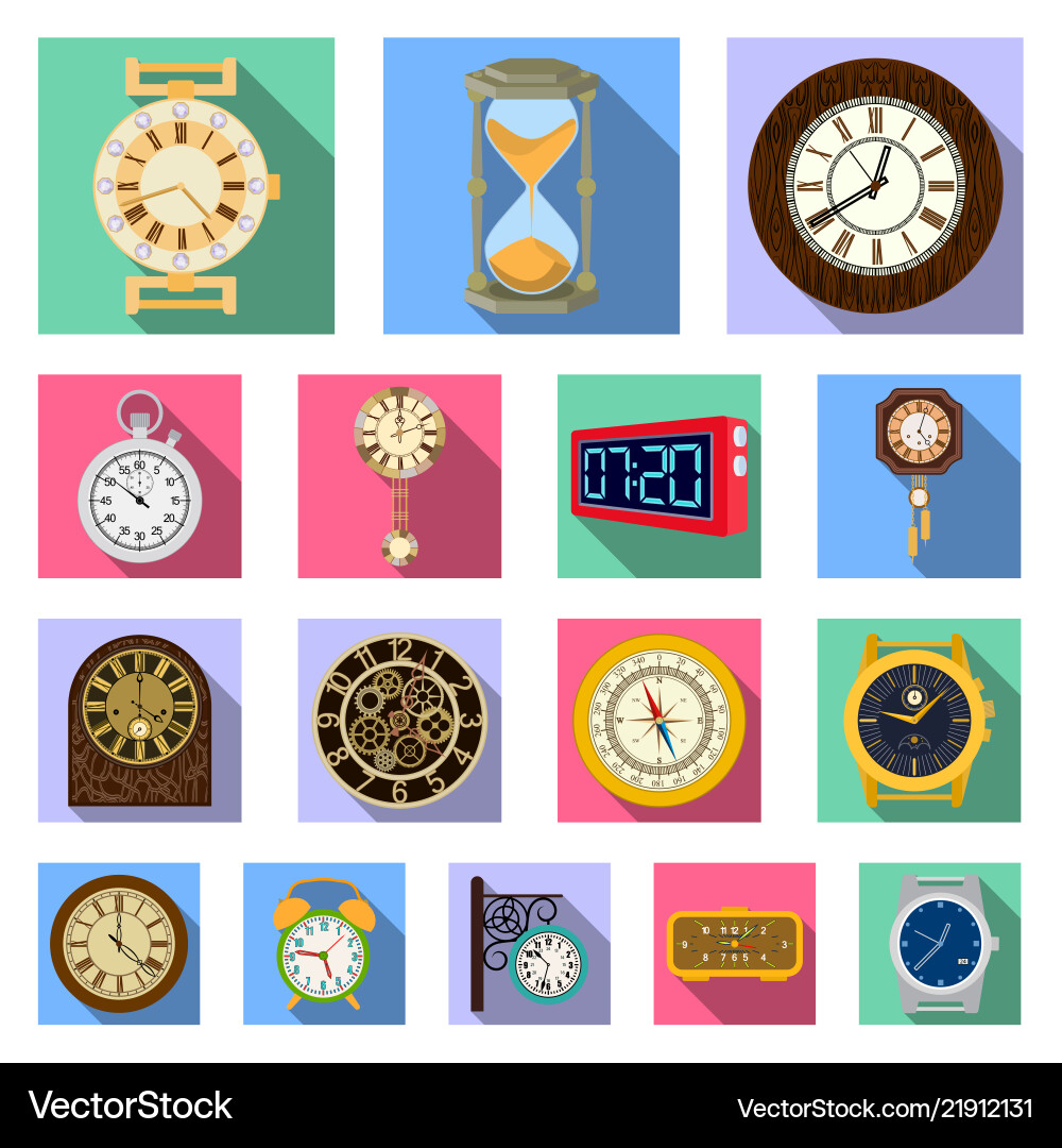 Isolated object of clock and time logo collection Isolated object of clock and time logo collection vector image