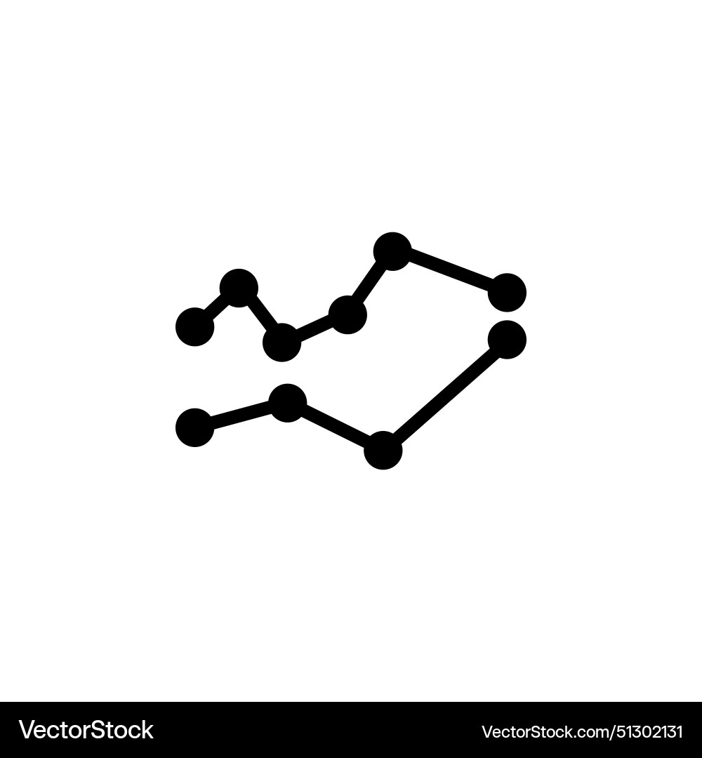 Line graph with points flat icon Line graph with points flat icon vector image