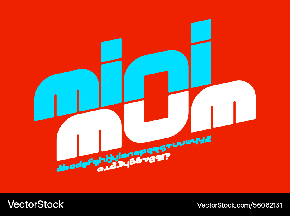 Minimum modern lowercase style font alphabet Minimum modern lowercase style font alphabet vector image