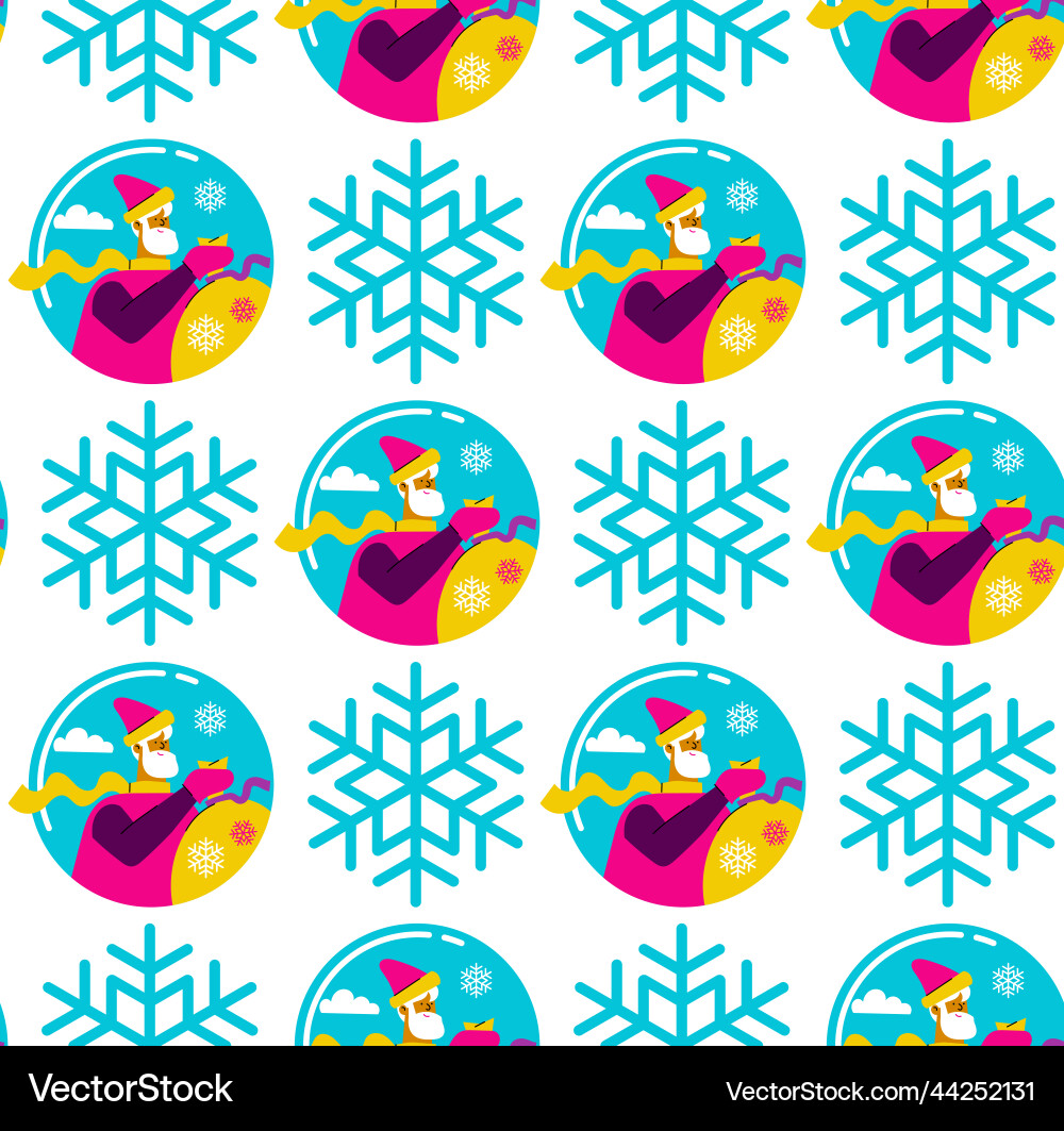 Seamless new year pattern made of santa wiith Seamless new year pattern made of santa wiith vector image