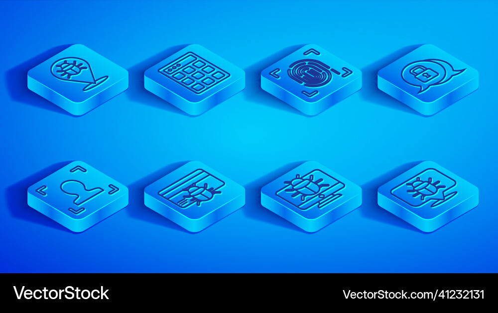 Set line system bug password protection vector image