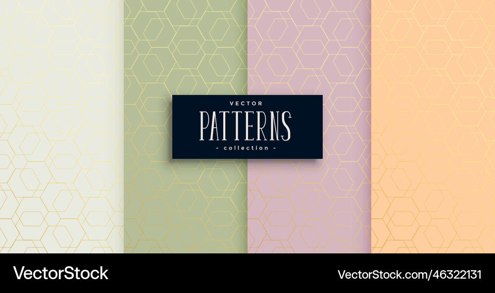 Set von minimal hexagonalen Stil schöne Muster Vektorbild