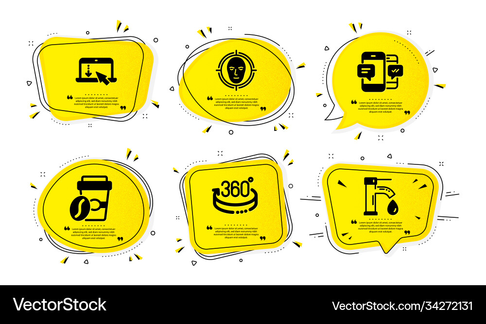 Smartphone sms scroll down and face detect icons Smartphone sms scroll down and face detect icons vector image