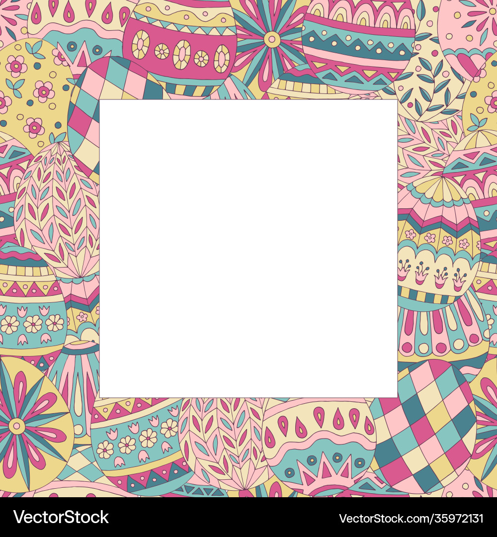 Square frame with abstract easter egg pattern Square frame with abstract easter egg pattern vector image