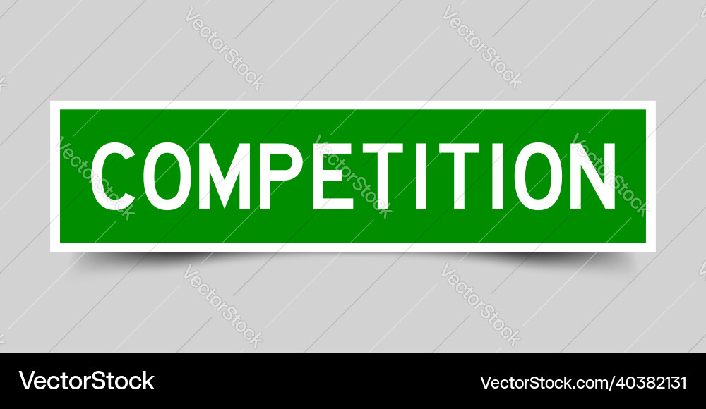 Square label sticker with word competition Vector Image