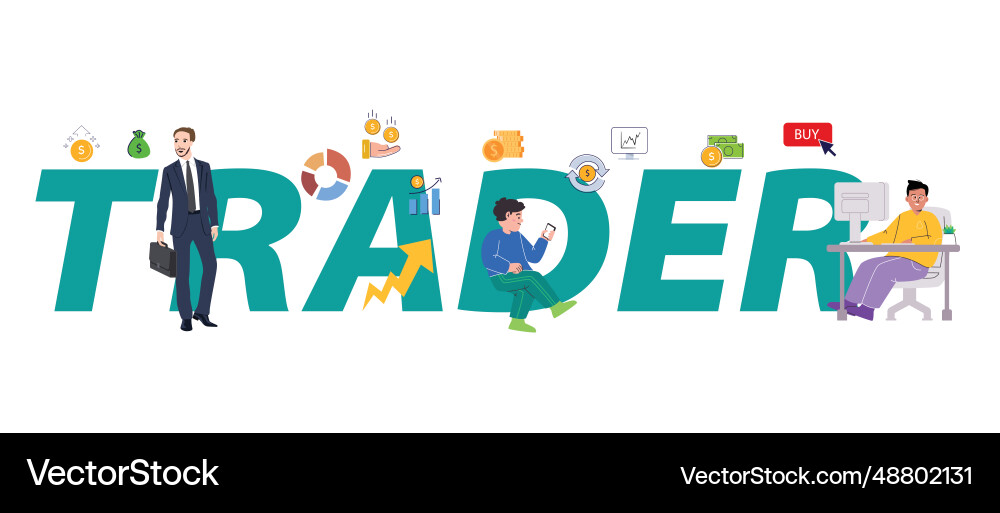 Trader chart finance economy analysis data Vector Image