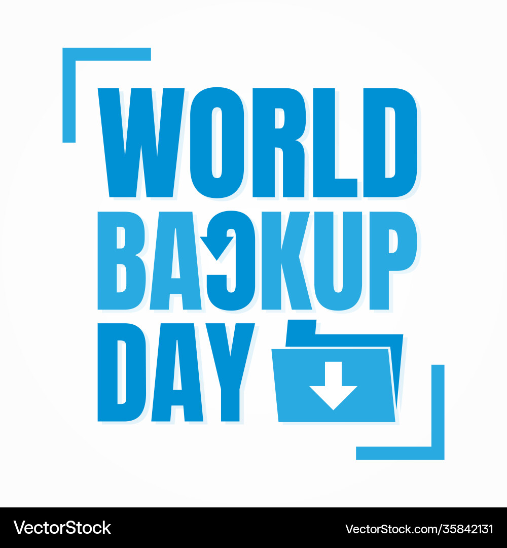 Typography for world backup day folder arrow vector image