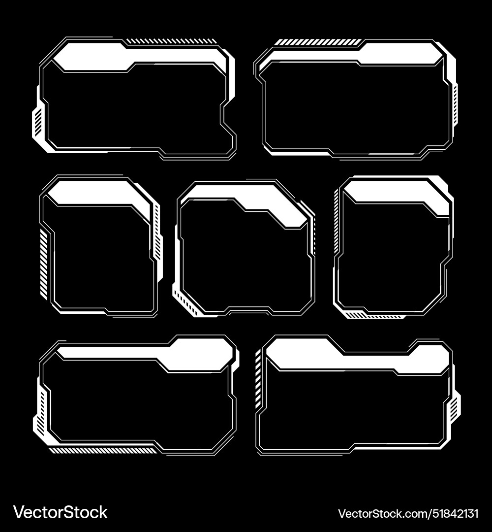 White futuristic hud ui elements sci-fi user White futuristic hud ui elements sci-fi user vector image