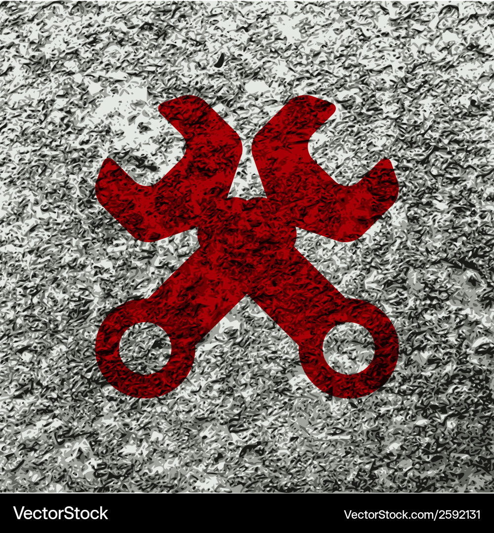 Wrench tool to work flat modern web button Vector Image