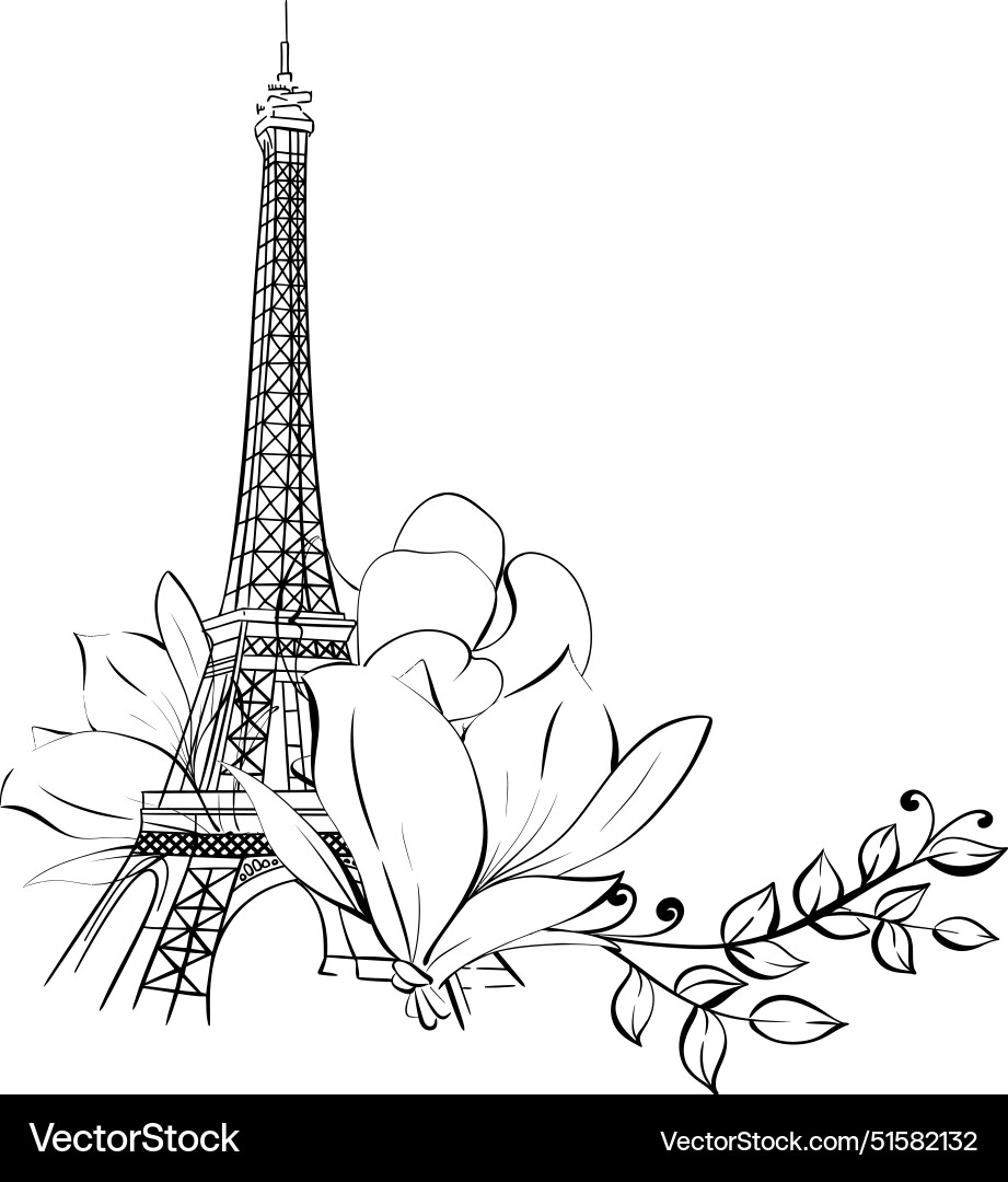 Border of eiffel tower Vector Image