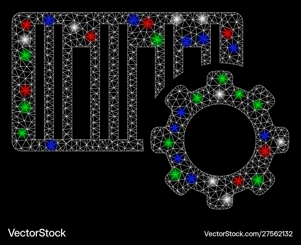 Bright mesh carcass bar code settings with flare Bright mesh carcass bar code settings with flare vector image