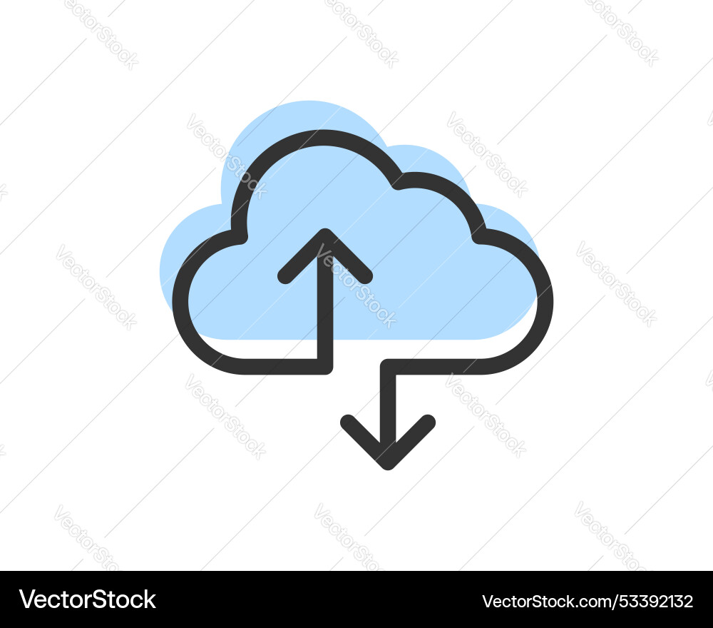 Cloud storage and data transfer icon computing Cloud storage and data transfer icon computing vector image